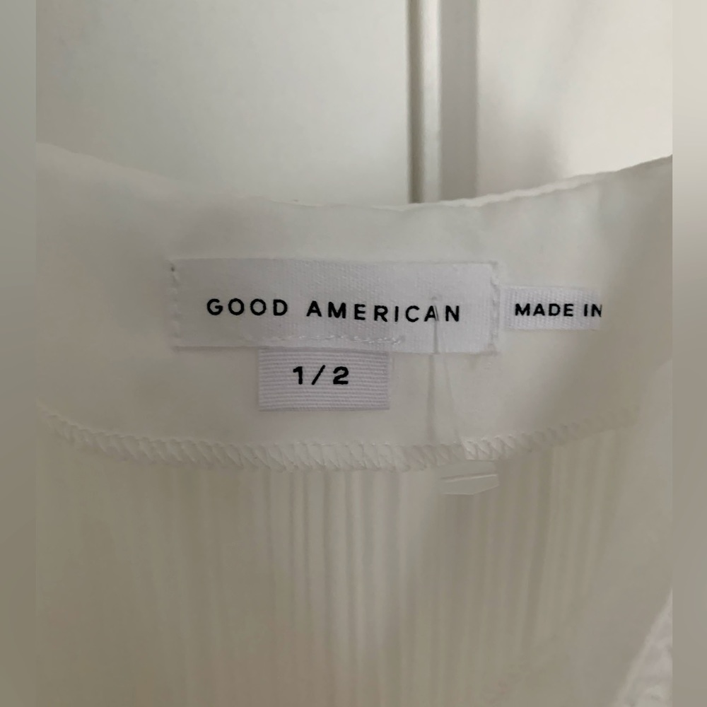 NWT Good American Plisse dress White